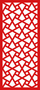 红色几何镂空花纹图案