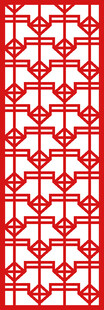 中式传统红色几何花纹图案
