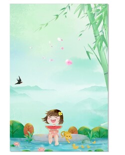 春日萌娃赏景图