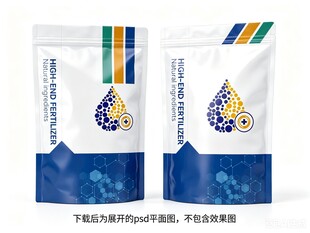 蓝白水滴图案包装设计