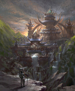奇幻古风仙侠建筑场景