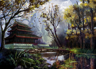 中式园林景致古雅清幽
