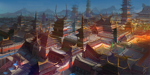 奇幻城市景观绚丽建筑群