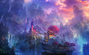 梦幻奇幻森林中的神秘小屋