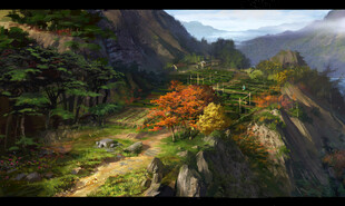山间秋色美景