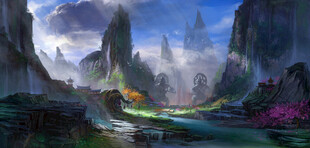 奇幻山水间的梦幻风景