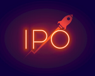 发光的IPO火箭图标