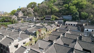 镇江西津渡建筑屋顶航拍