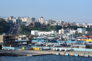 海滨多彩码头与城市景观