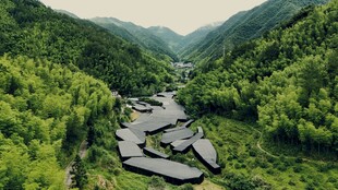 青山绿水间的蜿蜒河流