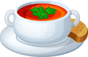 白色碗中的美味番茄汤