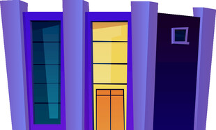 紫色系现代风格建筑外观