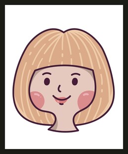 卡通短发微笑女孩头像