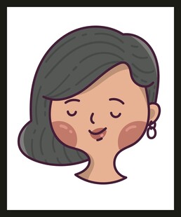 微笑的短发女性头像