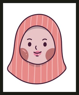 戴头巾的卡通女孩形象