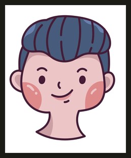 卡通风格微笑男孩头像
