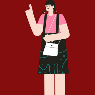 时尚女孩的个性穿搭展示