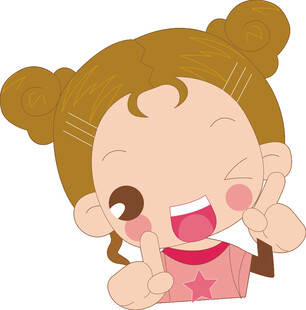 可爱扎双辫女孩刷牙