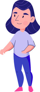 站立女子展示手势
