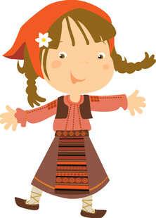 穿民族服饰的可爱小女孩