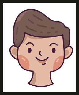 卡通风格微笑男孩头像