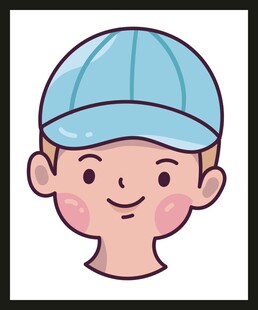 戴蓝帽的可爱男孩头像