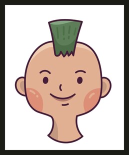 绿发卡通小男孩头像