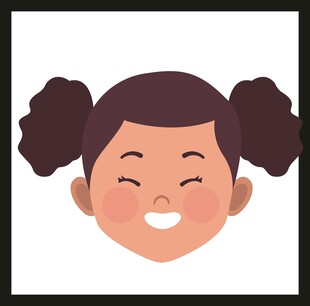 扎双马尾的开心小女孩