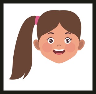 扎马尾的开心小女孩