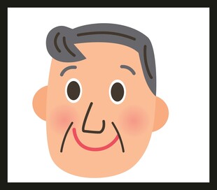 微笑老人头像插画