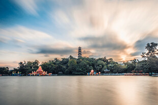惠州泗州塔傍晚景色