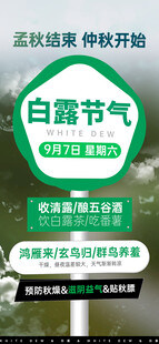 白露节气道路指示牌