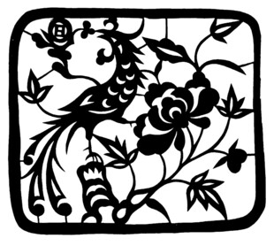 中式花鸟剪纸图案