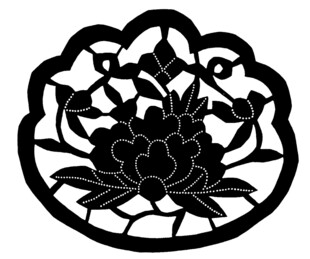 中式牡丹雕花图案