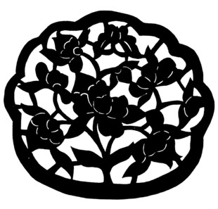 中式花卉镂空图案