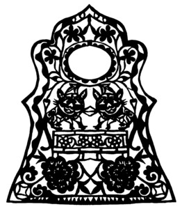 传统中式镂空雕花器物图案