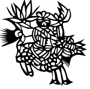 抽象动物图案艺术插画
