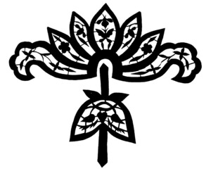 中式莲花图案装饰元素