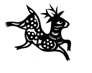 抽象奔跑鹿图案