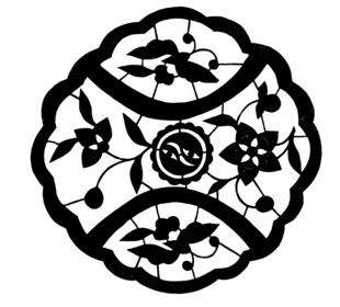 中式传统花卉圆形图案