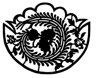 传统花卉剪纸图案