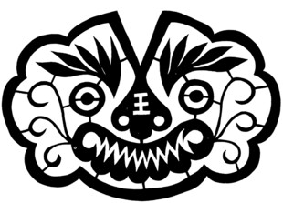 传统剪纸风格的神秘面具