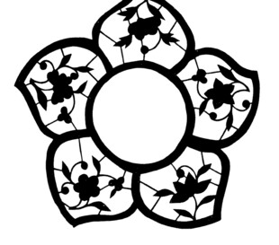 中式花卉镂空图案设计