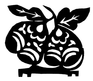 双果剪纸图案