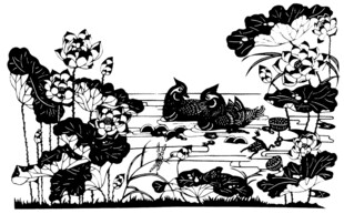 水墨风格的自然景观描绘