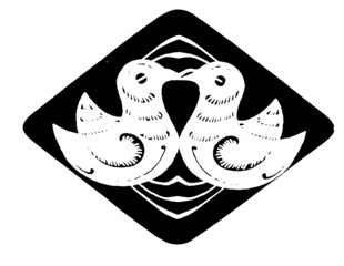 黑白双鸟图案设计