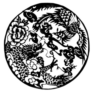圆形花鸟传统图案