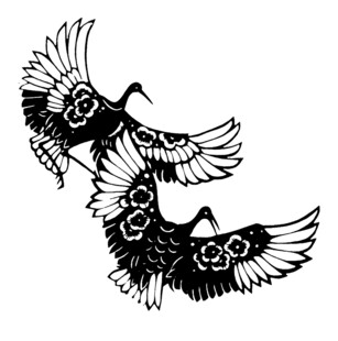双鹤展翅图案