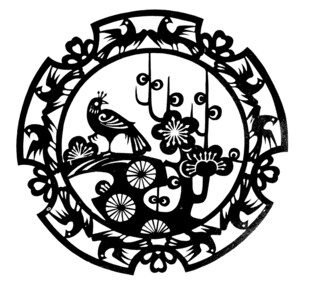 中式传统花鸟圆形图案