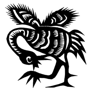 抽象风格展翅飞鸟图案